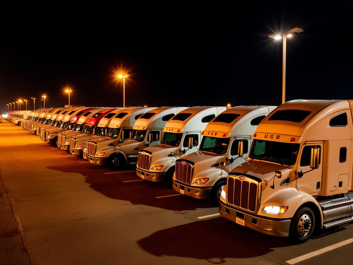 Secure overnight truck parking area